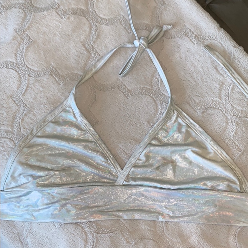 Smoking Daisies Holographic Halter Crop Top